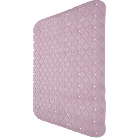 Anti-slip badmat licht roze 55 x 55 cm vierkant