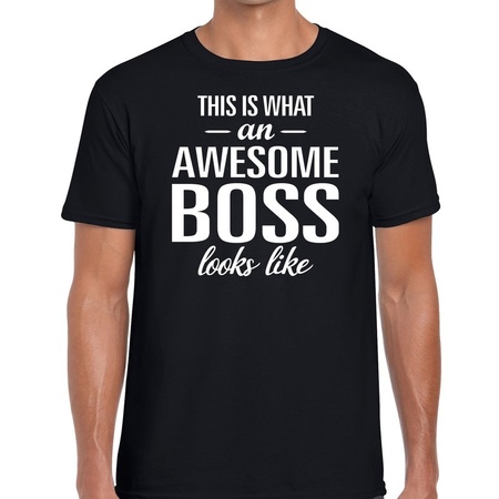 Awesome Boss fun t-shirt zwart voor heren
