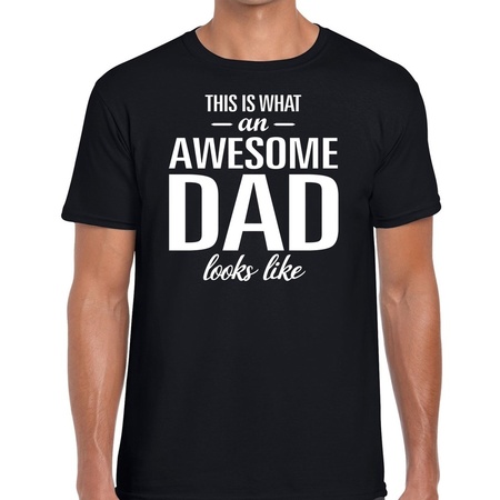 Awesome Dad cadeau t-shirt zwart voor heren