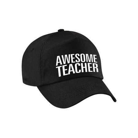 Awesome teacher cadeau pet / cap voor juf / meester zwart voor dames en heren