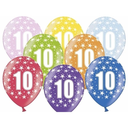 10 jaar ballonnen met sterren 12 stuks