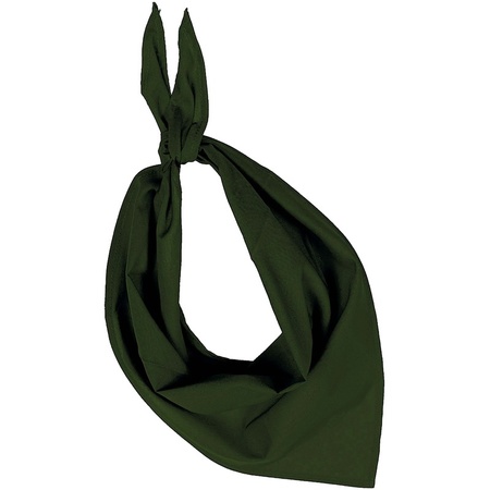 Olijf groene basic bandana/hals zakdoeken/sjaals/shawls voor volwassenen