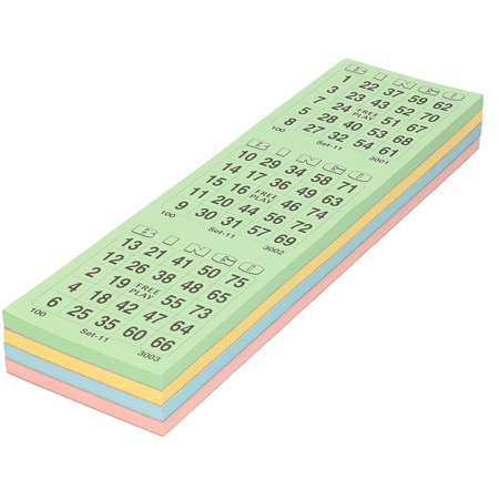 100x Bingospel accessoires kaarten/vellen nummers 1-75