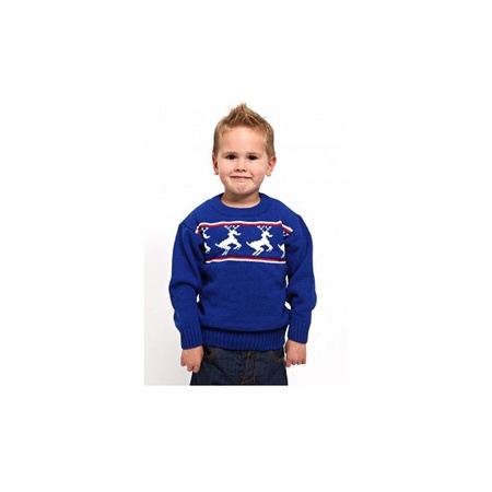 Foute kinder kerst polo blauw
