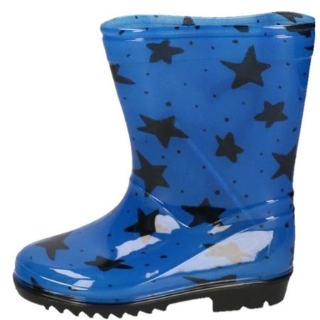 Blauw met zwarte sterretjes kleuter regenlaarzen voor jongens/meisjes/kinderen