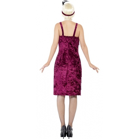 Charleston/jaren 20 donkerrood jurkje verkleedkleding voor dames