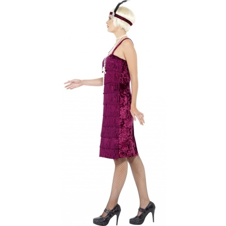 Burgundy red flapper dress up costume/dress for women