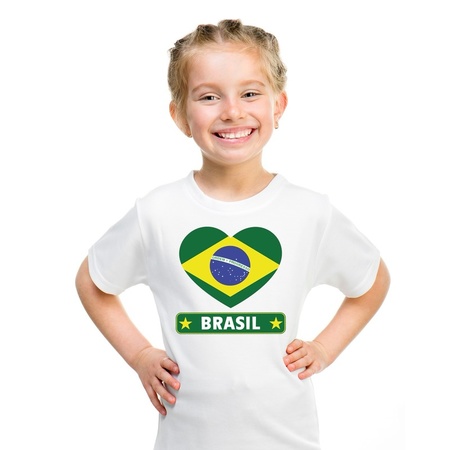 I love Brazilie t-shirt wit kinderen