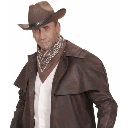 Verkleed bruine cowboy bandana/zakdoek 55 x 55 cm