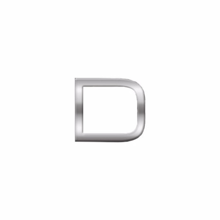 Chrome 3d letter D small