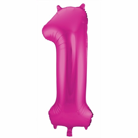 Cijfer ballonnen opblaas - Verjaardag versiering 15 jaar - 85 cm roze
