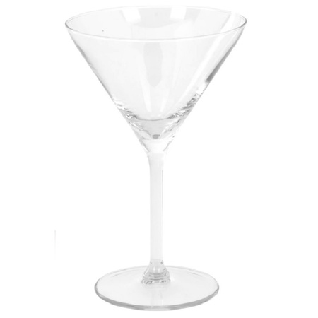 4x Cocktailglazen / martiniglazen 260 ml + cocktailshaker semi-matte 550 ml RVS