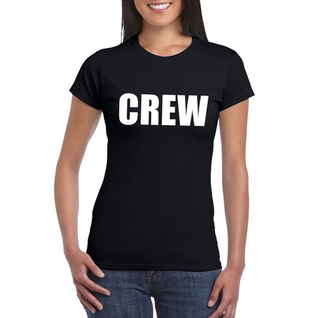 Crew t-shirt zwart voor dames