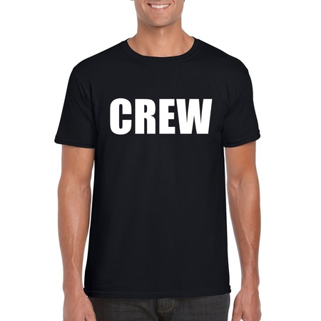 Crew t-shirt zwart voor heren