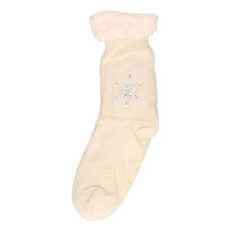 Ladies anti slip house/slipper socks white - size 35-42