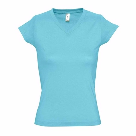 Ladies t-shirt v-neck light blue
