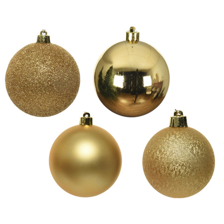 Decoris kerstballen - 30x st - goud - kunststof - 6 cm