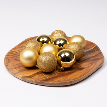 Decoris kerstballen - 30x st - goud - kunststof - 6 cm
