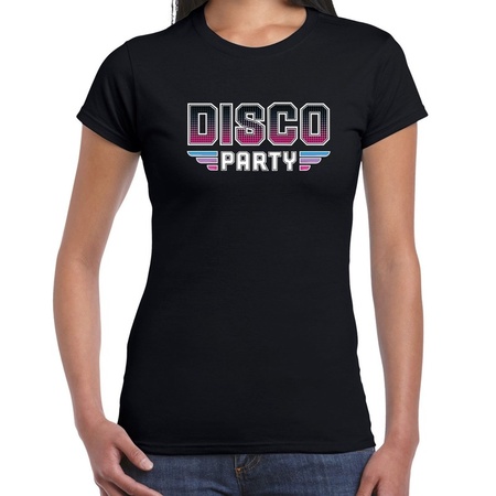 Feest shirt Disco seventies party t-shirt paars voor dames