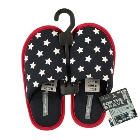 Dark blue slippers with stars for boys