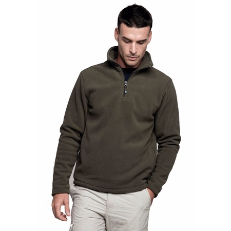 Dark grey micro polar fleece sweater for men