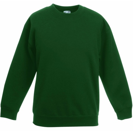 Dark green cotton blend sweater for girls