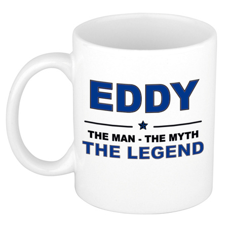 Naam cadeau mok/ beker Eddy The man, The myth the legend 300 ml