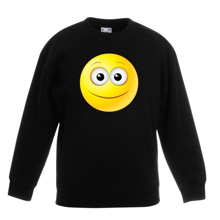 Emoticon vrolijk sweater zwart kinderen