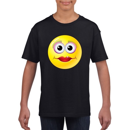 Emoticon diva t-shirt zwart kinderen