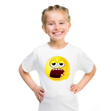 Emoticon moe t-shirt wit kinderen