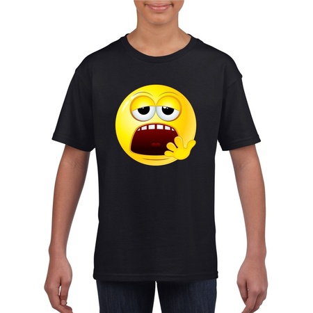 Emoticon moe t-shirt zwart kinderen