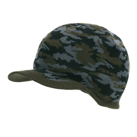 Camouflage beanie with cap