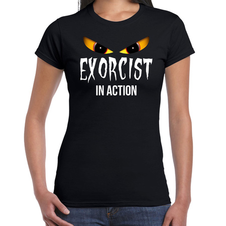 Exorcist in action horror shirt zwart voor dames - verkleed t-shirt
