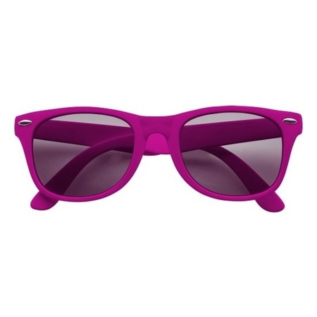Fuchsia roze feest kunststof zonnebril/zonnenbril voor dames/heren