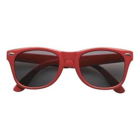 Rode kunststof feest zonnebril/zonnenbril voor dames/heren