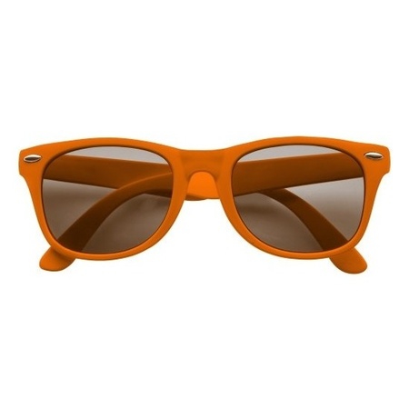Oranje kunststof feest zonnebrillen voor dames/heren