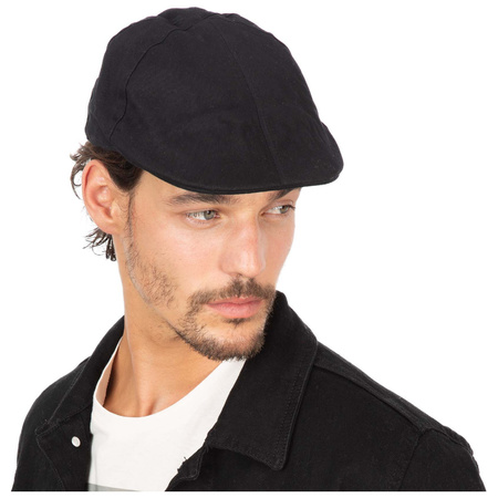 Kariban Flat cap for men - cotton - black - basic headsize 58 cm