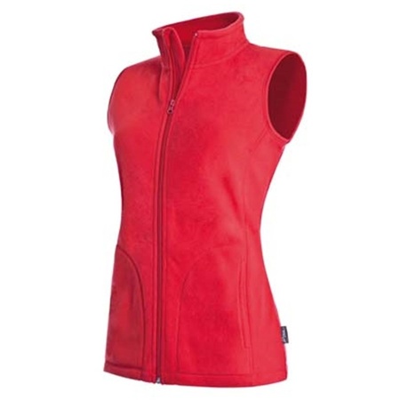 Rode fleece bodywarmer winterkleding voor dames