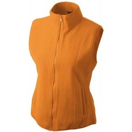 Mouwloze fleece sport vesten oranje voor dames