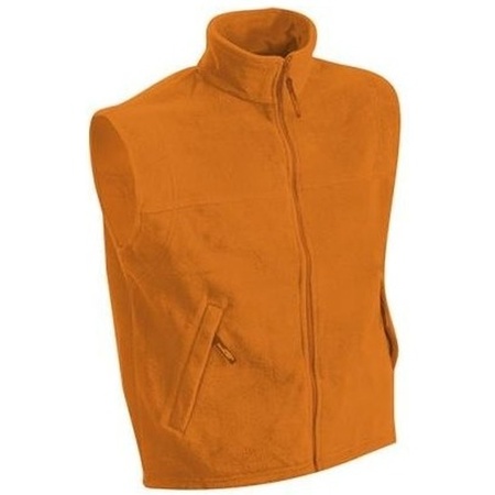 Mouwloze fleece sport vesten oranje voor heren