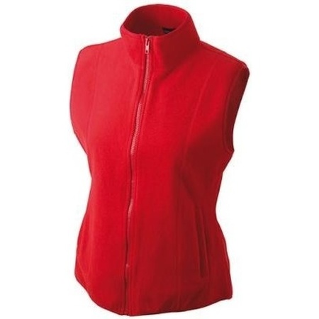 Fleece outdoor bodywarmer red for ladies