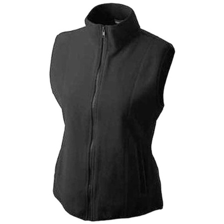 Fleece outdoor bodywarmer black for ladies