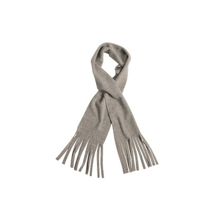 Fleece sjaals met franjes licht grijs