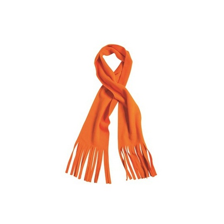 Fleece scarf with fringes orange