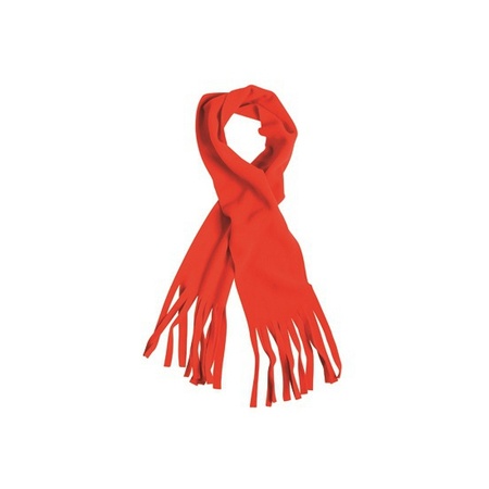 Fleece sjaals met franjes rood