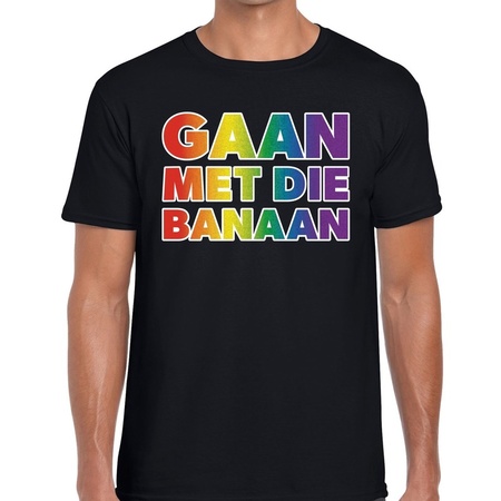 Gay pride gaan met die banaan shirt zwart heren