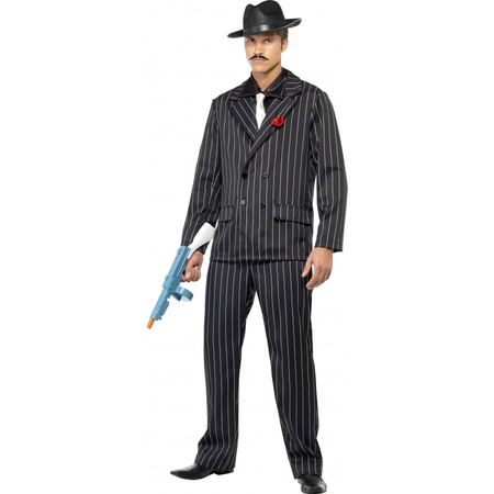 Black gangster costume for men