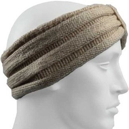 Knitted headband beige for adults
