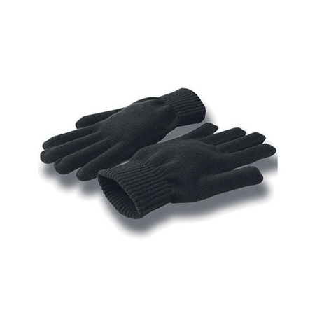 Gebreide winter handschoenen zwart voor volwassenen