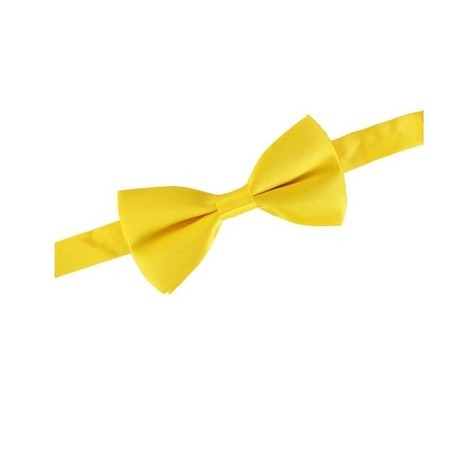 Gele verkleed vlinderstrikken/vlinderdassen 12 cm voor dames/heren